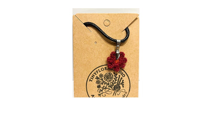 Micro Crochet Zinnia Necklace
