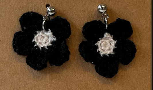 Micro Crochet Cherry Blossom Earrings