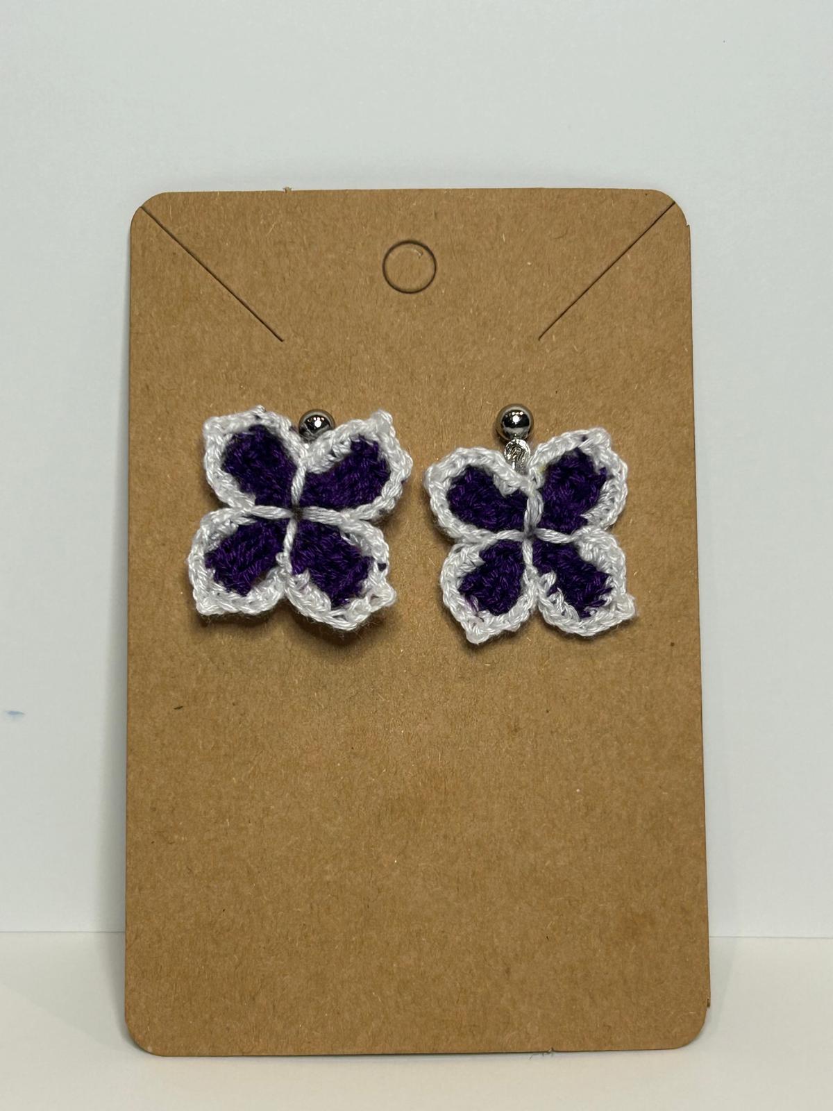 Micro Crochet Winter Flower Earrings