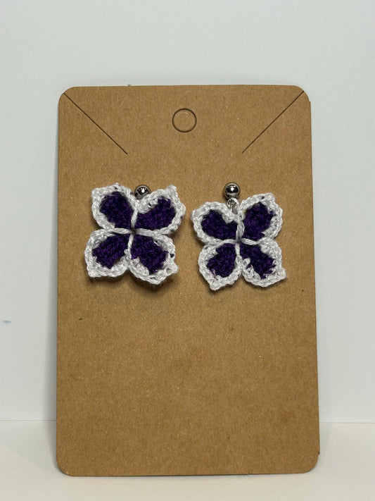 Micro Crochet Winter Flower Earrings
