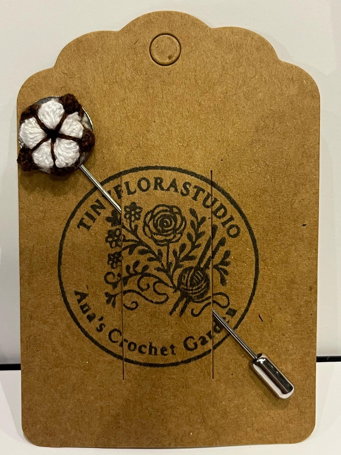 Micro Crochet Cotton Flower Lapel Pin