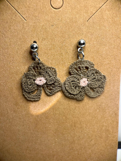Micro Crochet Orchid Earrings