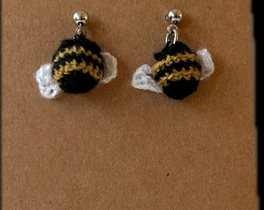 Micro Crochet Bumblebee earrings