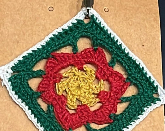 Granny Square Flower Micro Crochet Necklace